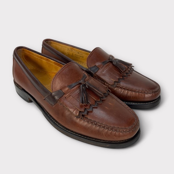 Sebago Men's Brown Leather Loafers Kiltie Tassel Dress Shoes US 11 D Made in USA - Picture 1 of 16